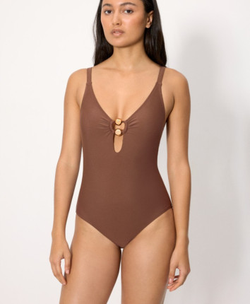 Costum de plaja intreg 83471 Cafeniu