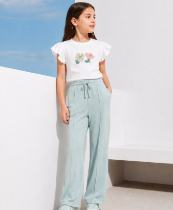 Tricou fete 556-4904 Ivory-verde