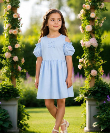 Rochie fete 255-4911.1 Albastru deschis