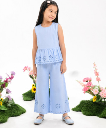 Pantaloni fete 751-4916.1 Albastru deschis