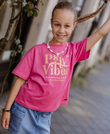 Tricou fete N58107-1 Fucsia