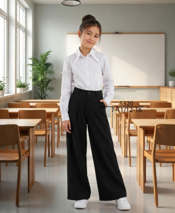 Pantaloni fete 451-5320.1 Albastru inchis