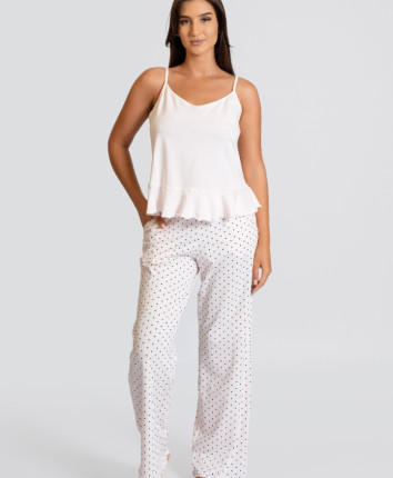 Top pantaloni T23664/3 Roz print Inimi