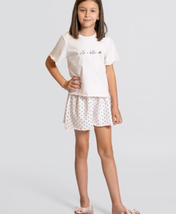 Tricou-sorti TF23667/3 Roz print Inimi