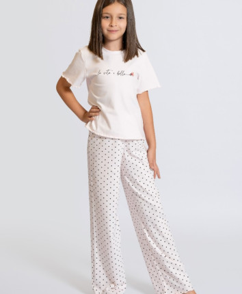 Tricou pantaloni TF23811/3 Roz print Inimi
