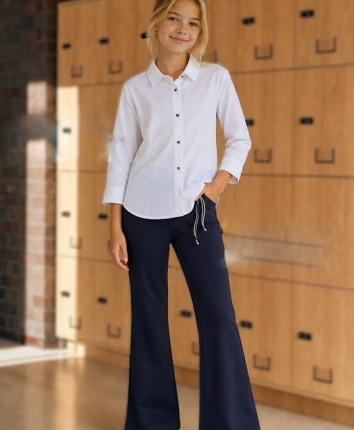 Pantaloni fete 451-5322.1 Albastru inchis