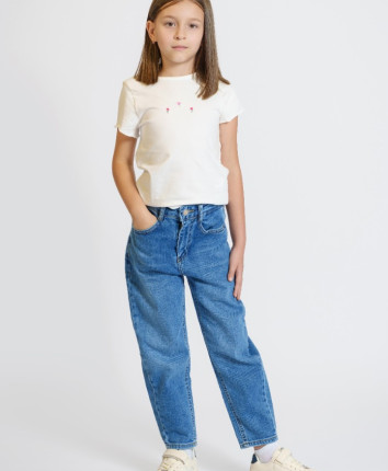 Pantaloni fete denim 53170-1 Albastru