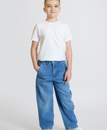 Pantaloni baieti denim 81431-1 Albastru