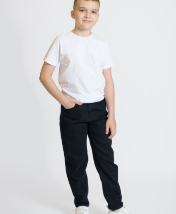 Pantaloni baieti denim 81435 Negru