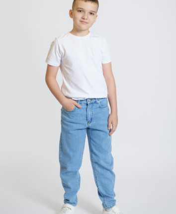 Pantaloni baieti denim 81436-1 Albastru deschis