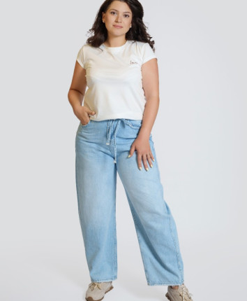 Pantaloni dame denim 52991 Albastru deschis