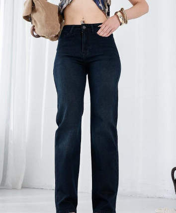 Pantaloni dame denim 53252 Negru W-Straight