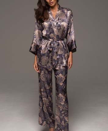 Set top, pantaloni, kimono Mia-Amore 4685 Violet inchis