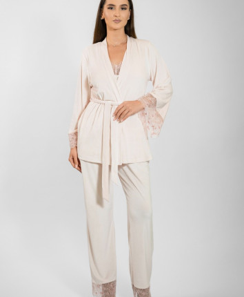 Chimono-pantalon, top dame TC23638-1 Roz