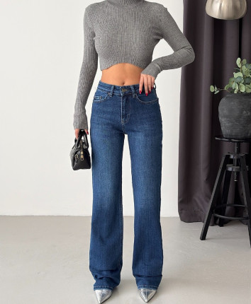 Pantaloni dame denim 53491 Albastru