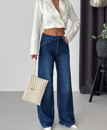 Pantaloni dame denim 53497 Albastru