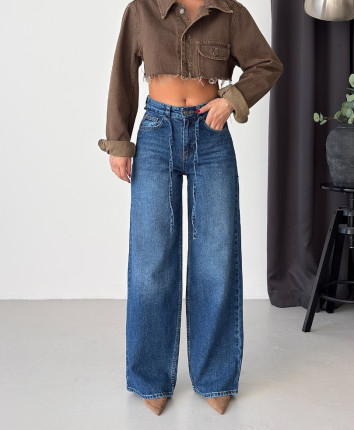 Pantaloni dame denim 53529 Albastru