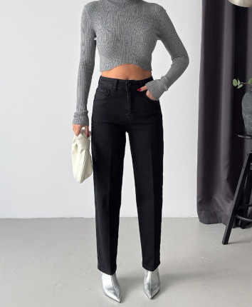Pantaloni dame denim 53533 Negru