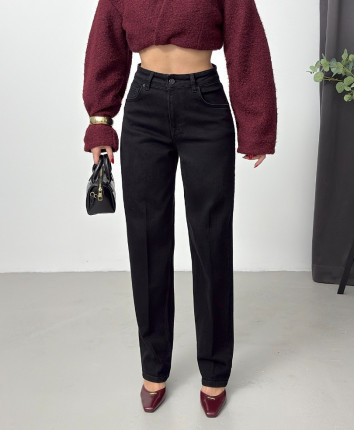 Pantaloni dame denim 53534 Negru