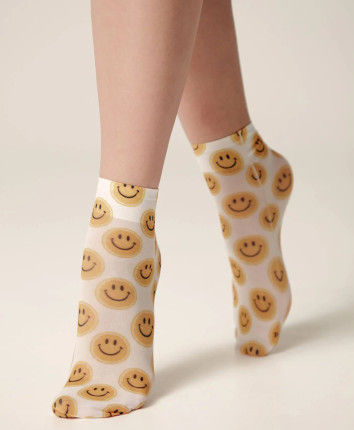 Sosete femei FANTASY 18C-76 Alb-galben 246