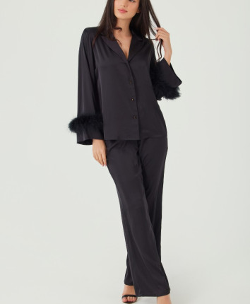 Pijama-pantaloni dame M23596 Negru