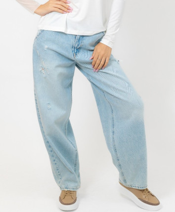 Pantaloni dame denim 52425 Albastru deschis