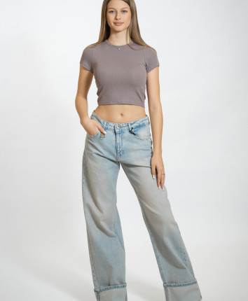 Pantaloni dame denim 52408 Albastru deschis