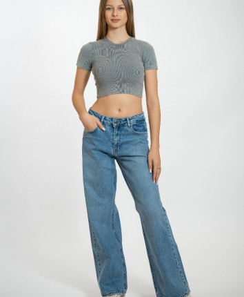 Pantaloni dame denim 52689 Albastru deschis