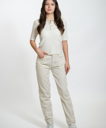 Pantaloni denim dame TG-125-01 Ivory