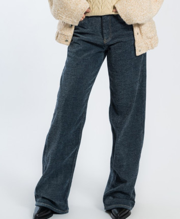 Pantaloni dame denim 52782 Albastru inchis