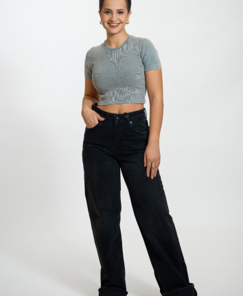 Pantaloni dame denim 52835 Negru