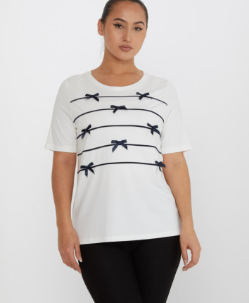 Bluza dame 80050 Ivory-albastru inchis