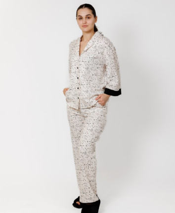 Pijama-pantaloni dame T23658 Caramel print scris