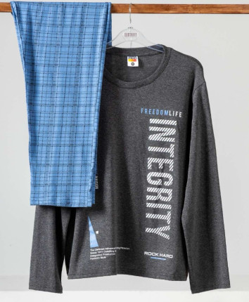 Pijama-pantaloni barbati 18900-1 Gri inchis