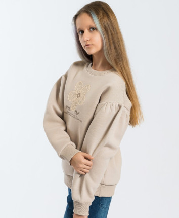 Hanorac fete 566-3064.1 Bej