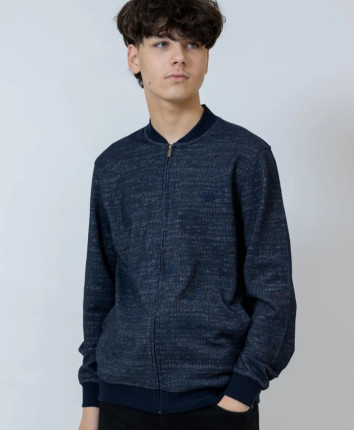 Cardigan barbati cu fermoar 1134 Albastru închis