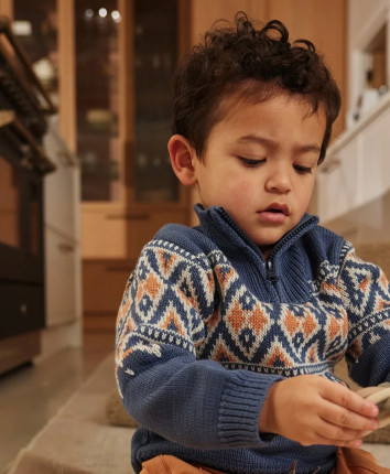 Pulover baieti O56730-35 Albastru inchis