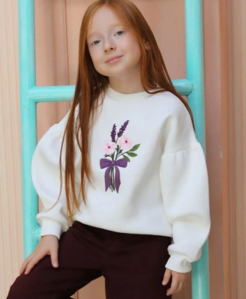 Hanorac fete 566-3315.1 Ivory