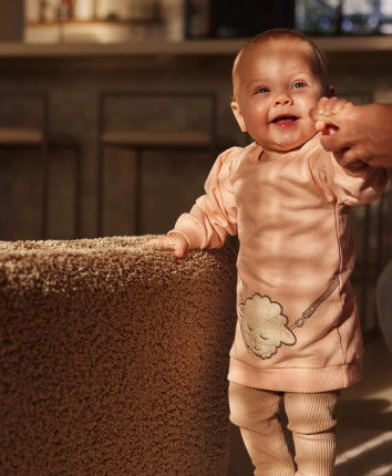 Hanorac fete O56322-35 Roz deschis