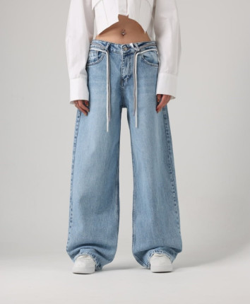 Pantaloni dame denim 52528 Albastru