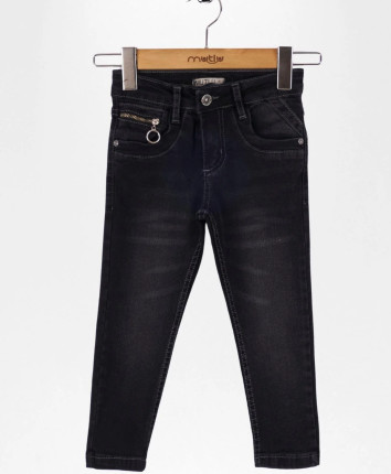Pantaloni denim fete 151-8100.1 Negru