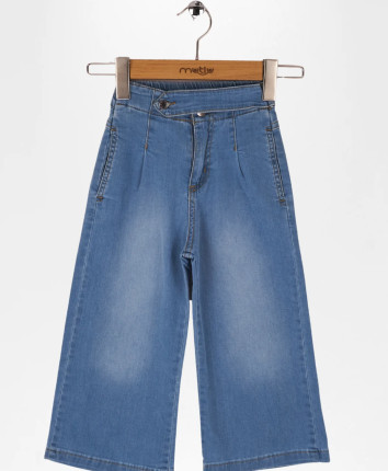 Pantaloni denim fete 151-0252.1 Albastru deschis