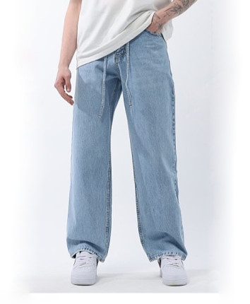 Pantaloni barbati denim 80461 Albastru deschis