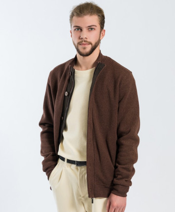 Cardigan cu nasturi barbati 9M12211-1002 Coffee